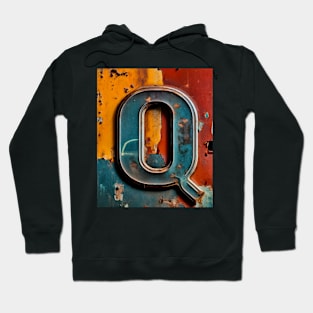 Rusty Letter "Q" Monogram Q initial Hoodie